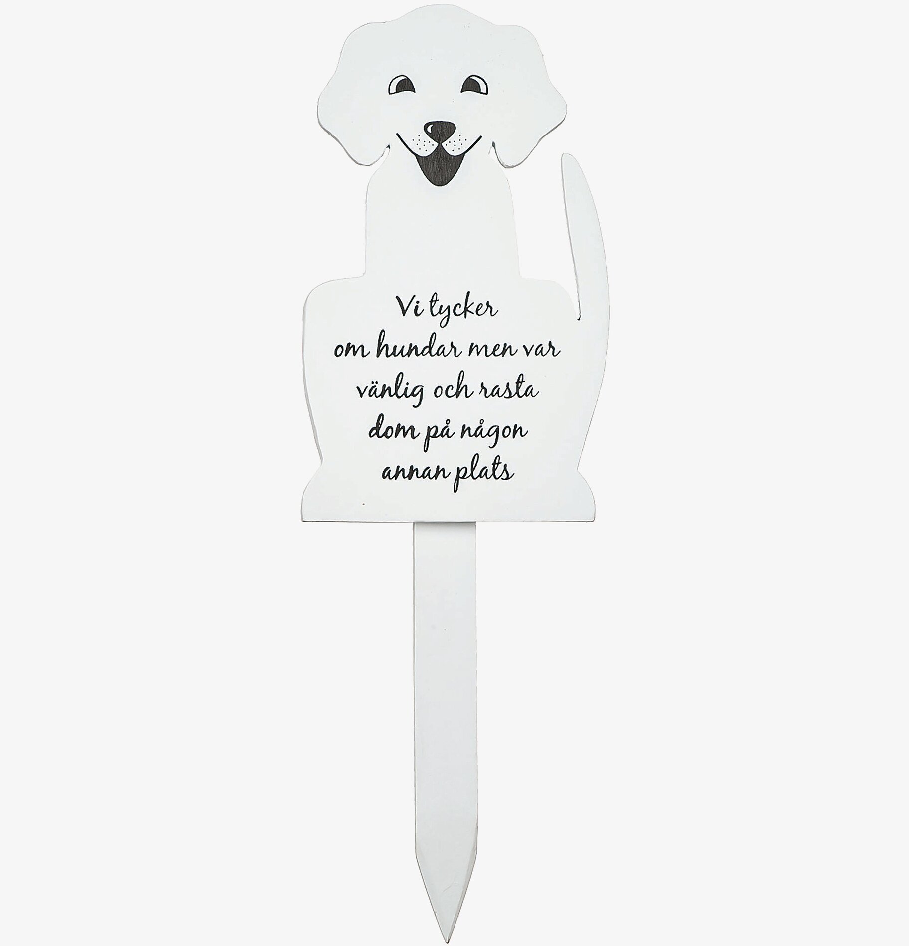 Trädgårdsskylt - Hund från Different Design i vit färg