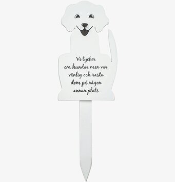 Trädgårdsskylt - Hund från Different Design i vit färg