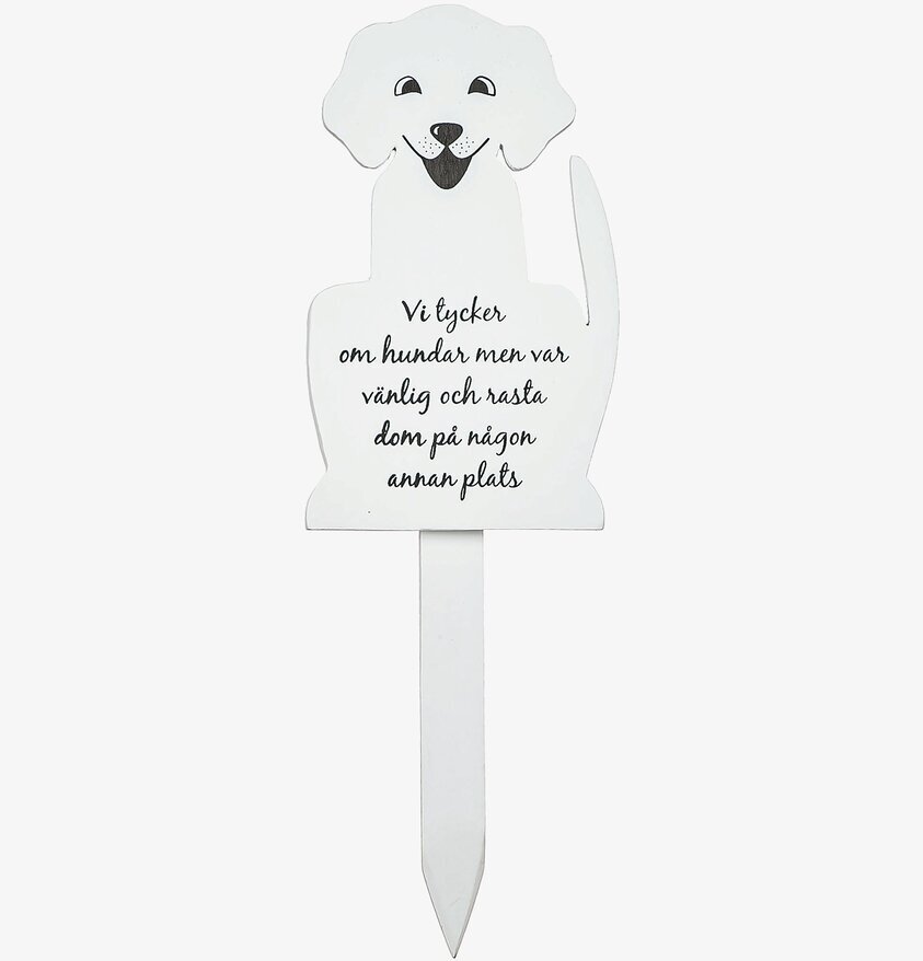 Trädgårdsskylt - Hund från Different Design i vit färg