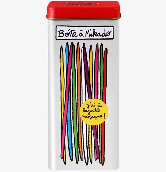 Bild av färgglad plåtburk med lekfullt designmotiv