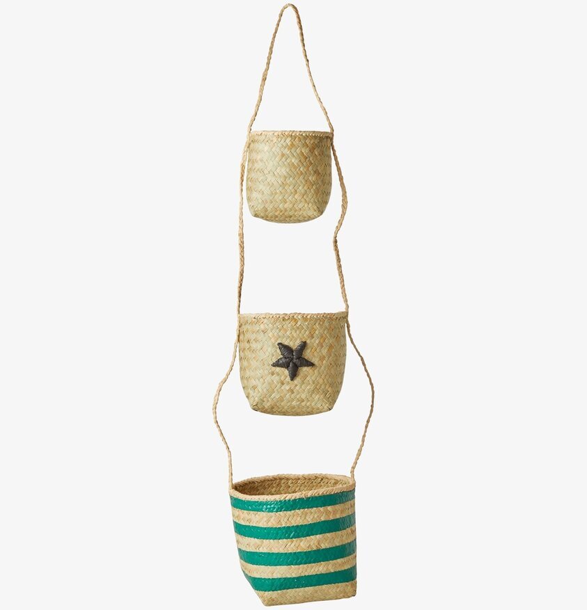 Hängande Korgar Star från Rice i vävd naturmaterial