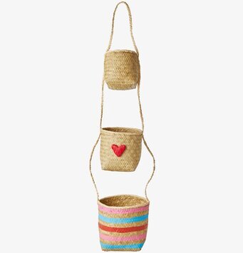 Hängande Korgar Heart från Rice med tre dekorativa korgar