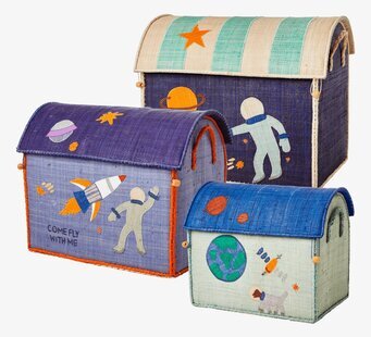 Förvaringshus Space Theme från Rice i färgglad rymddesign