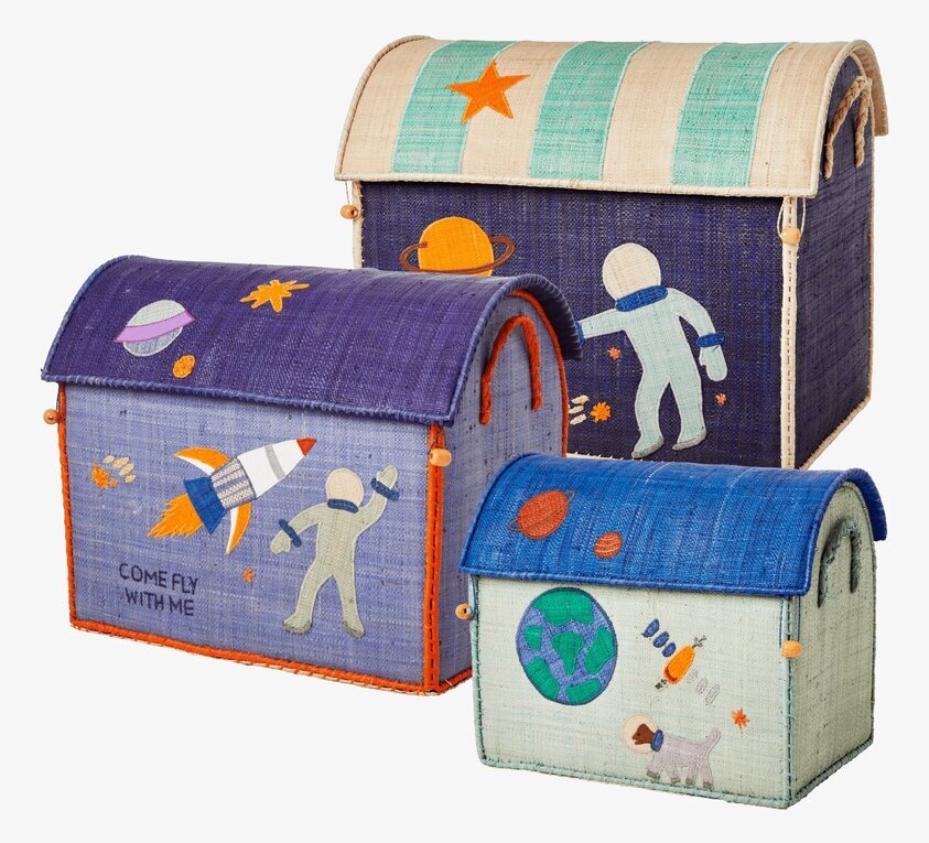 Förvaringshus Space Theme från Rice i färgglad rymddesign