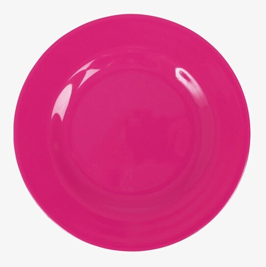 Assiett Melamin Fuchsia från Rice, rund tallrik i fuchsia