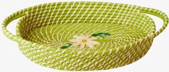 Broderad Brödkorg Oval Apple Green från Rice på bordet