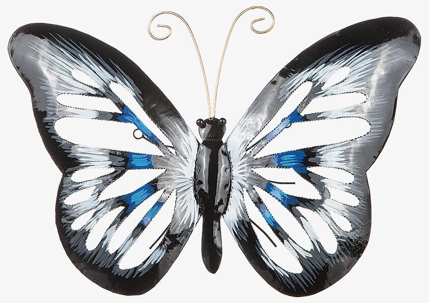 Fjäril Vägg Hamrad Plåt Svart/Blå/Grå från Different Design