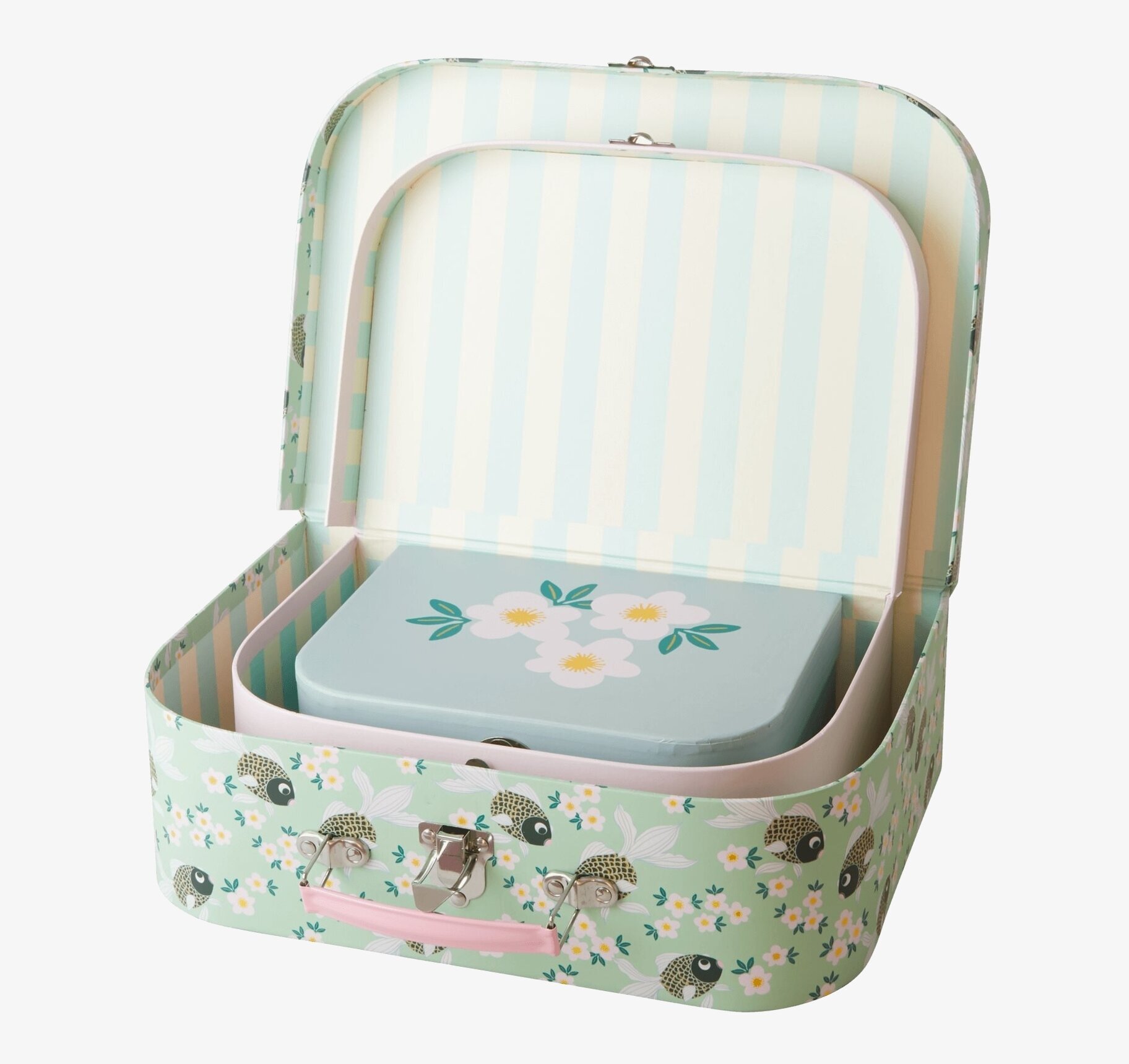 Väskor Cardboard Goldfish Print Set/3 från Rice, tre storlekar