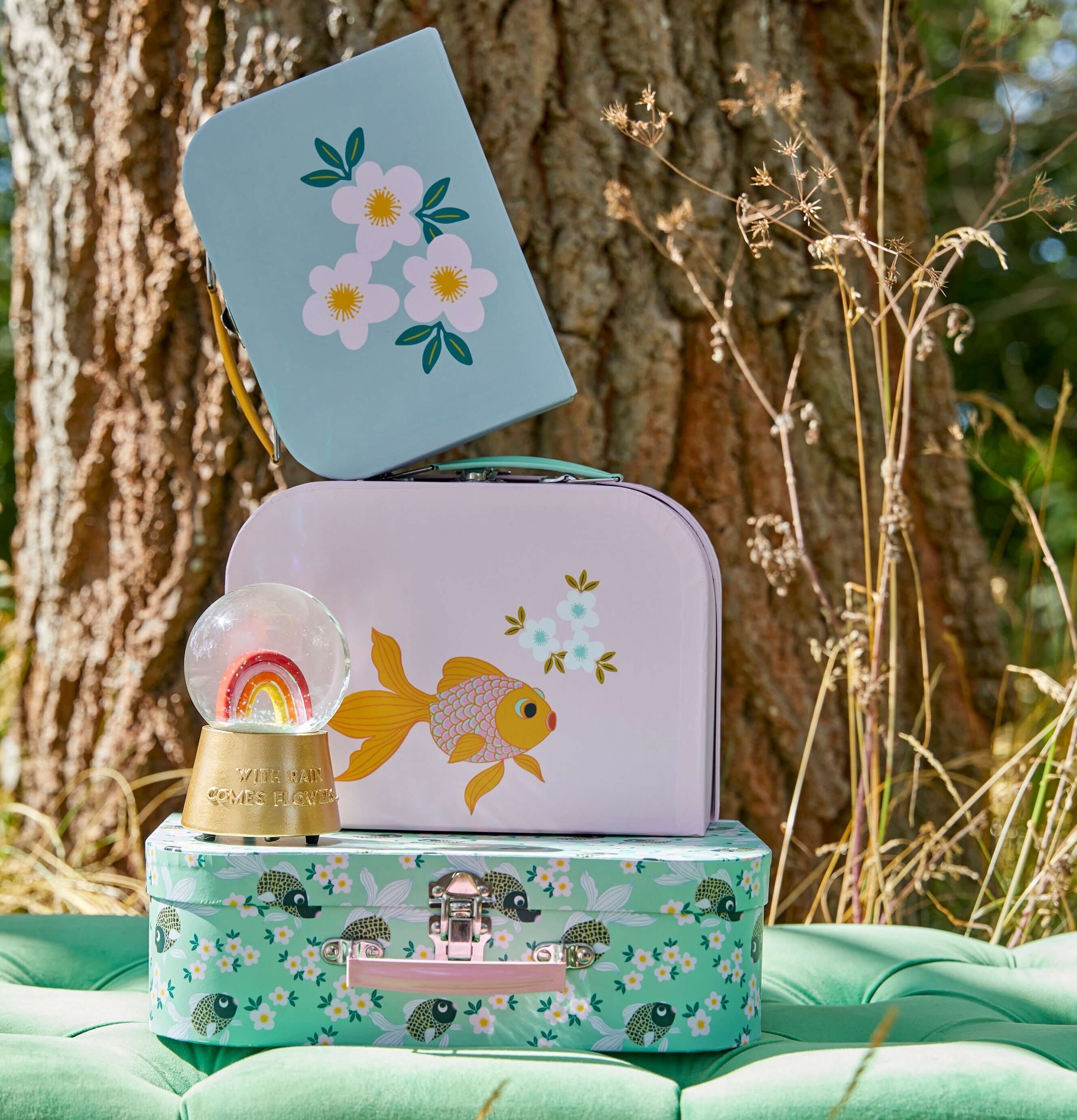 Väskor Cardboard Goldfish Print Set/3 från Rice utomhus