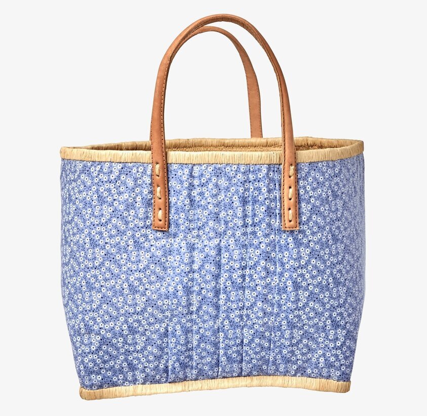 Väska Blue Floral Medium från Rice med blommigt mönster