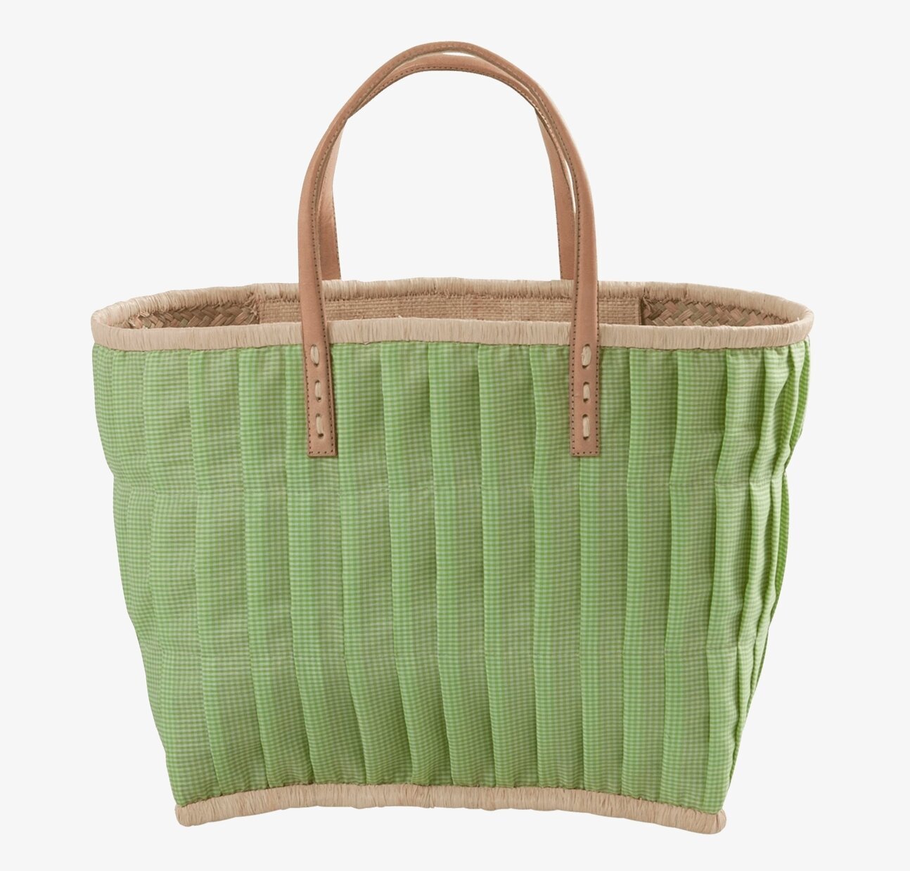 Väska Apple Green Vichy Medium från Rice med rutigt mönster