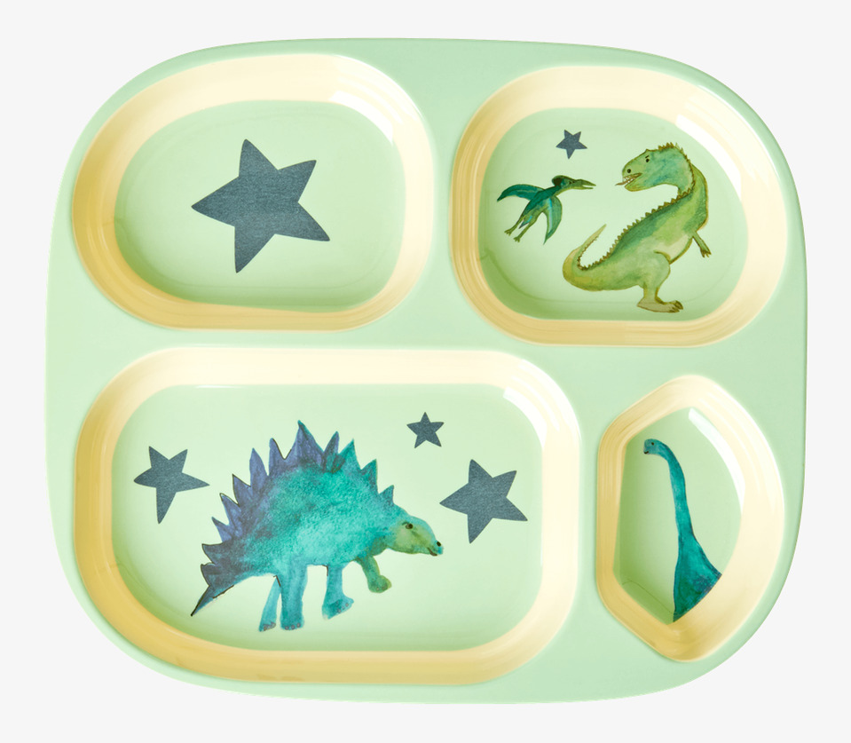 Giftbox Matservis Dino Print från Rice med dinosauriemotiv