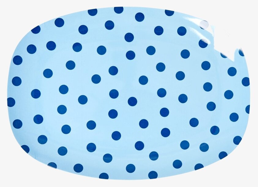 Liten Tallrik Blue Dot Print från Rice med blå prickar