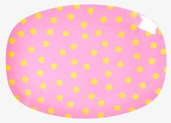 Liten Tallrik Orange Dot Print från Rice med rosa och orange