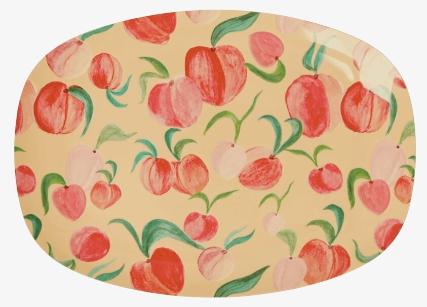 Liten Tallrik Peach Print från Rice med färgglada persikor