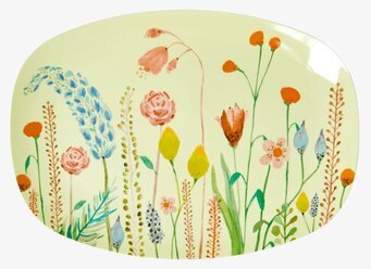 Liten Tallrik Summer Flowers Print från Rice med blommönster