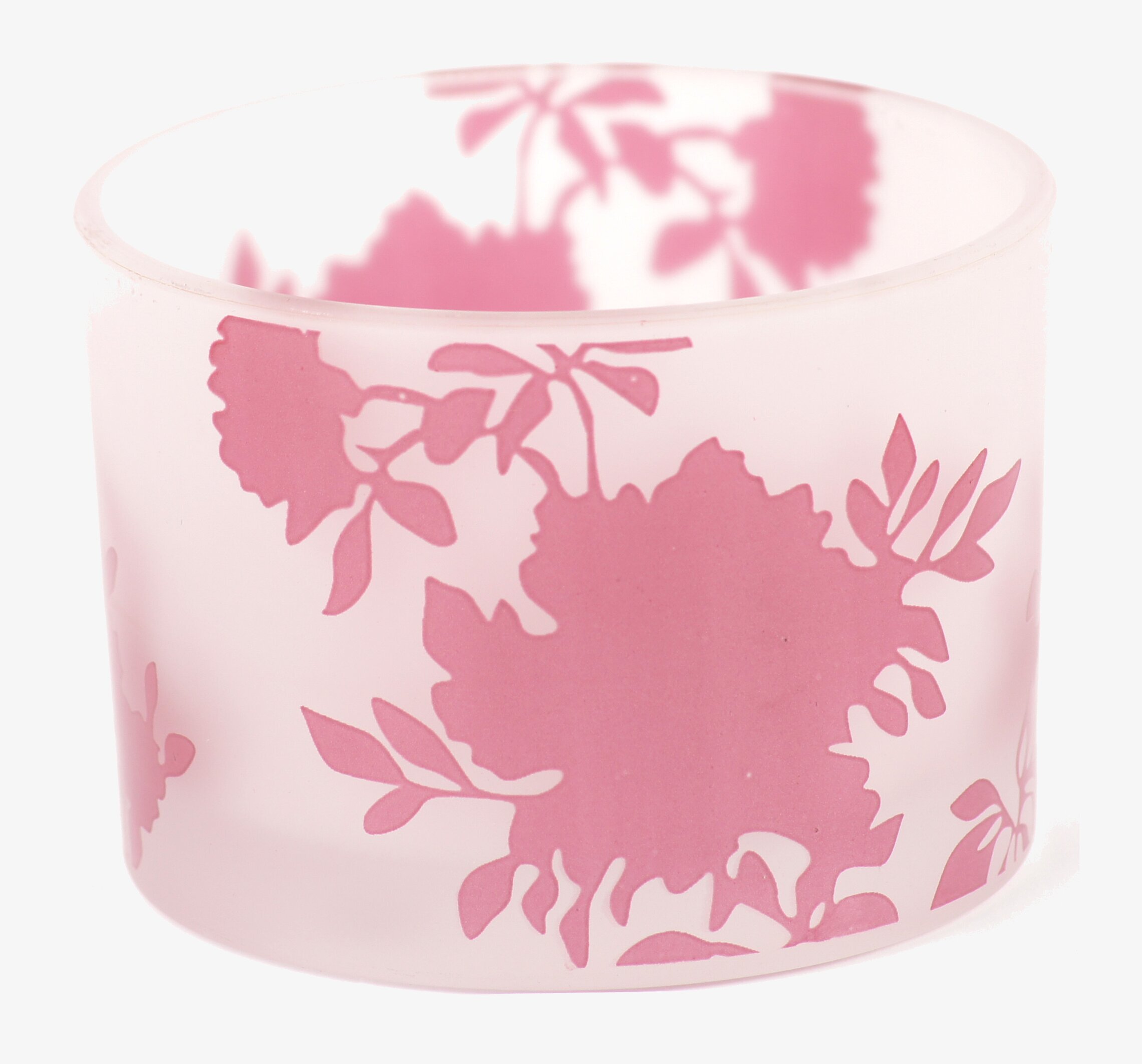 Ljuslykta/Godisskål Rosa från Dixie på vit bakgrund