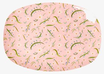 Liten Tallrik Delightful Daisies Print från Rice mot vit bakgrund