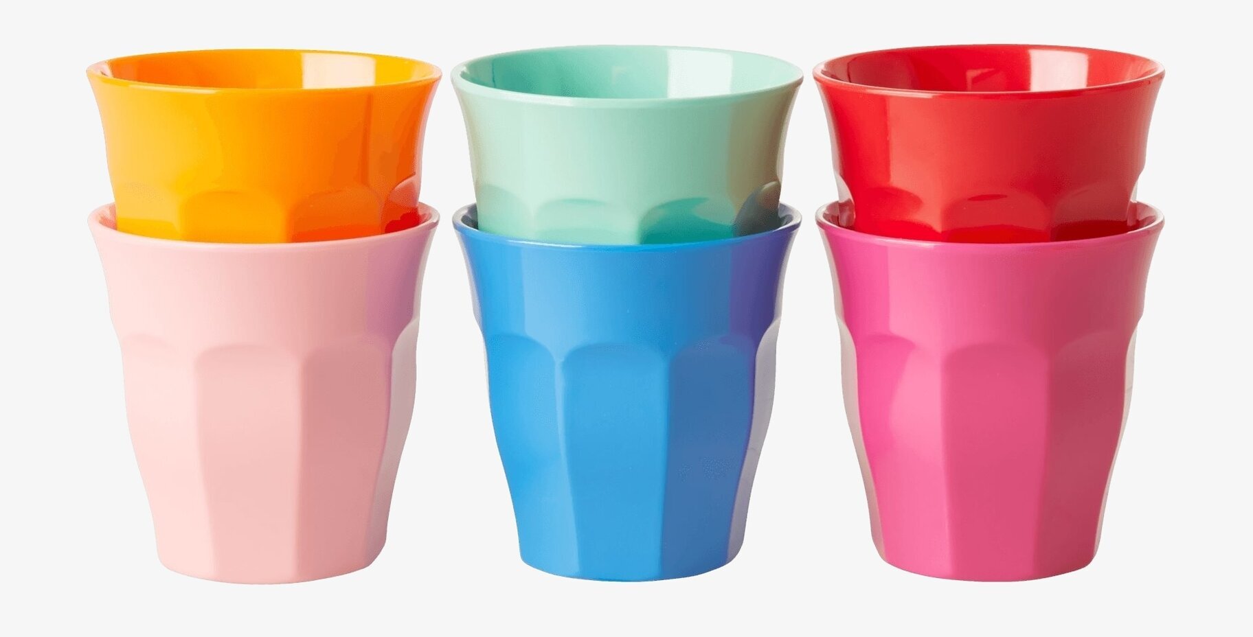 Muggar Small - Choose Happy från Rice, färgglada plastmuggar