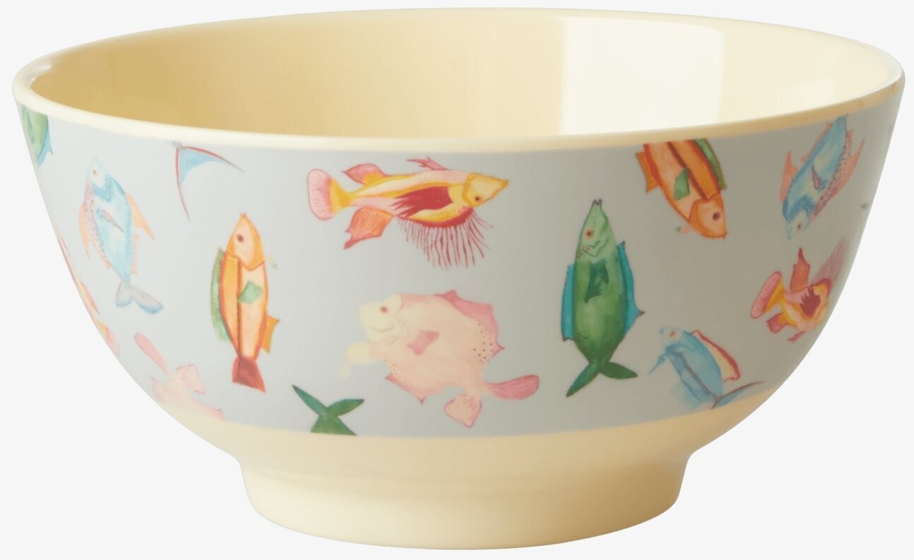 Skål Fish Print från Rice med färgglada fiskmotiv