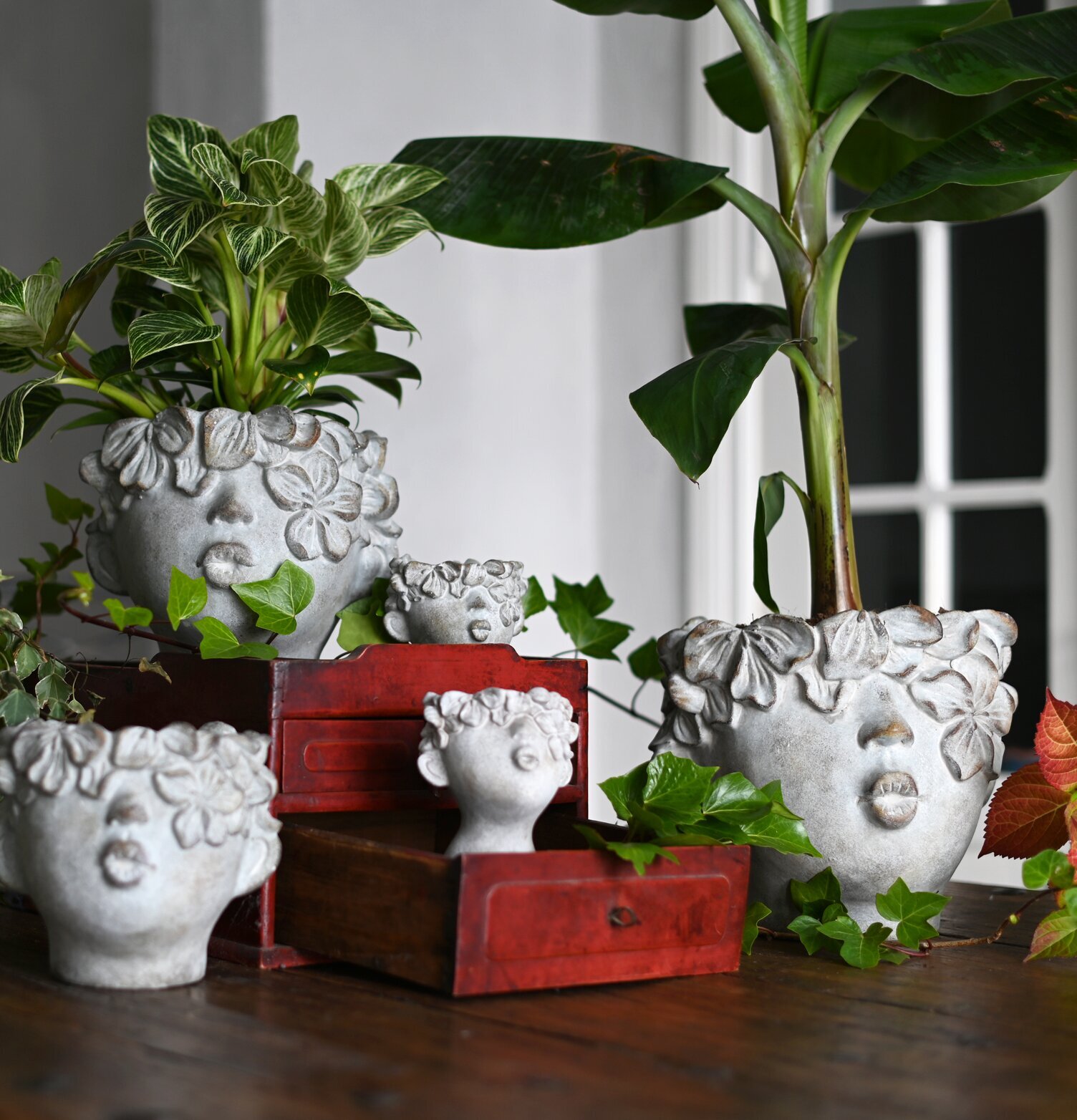 Kruka Adam Medium från Miljögården på rustikt träbord