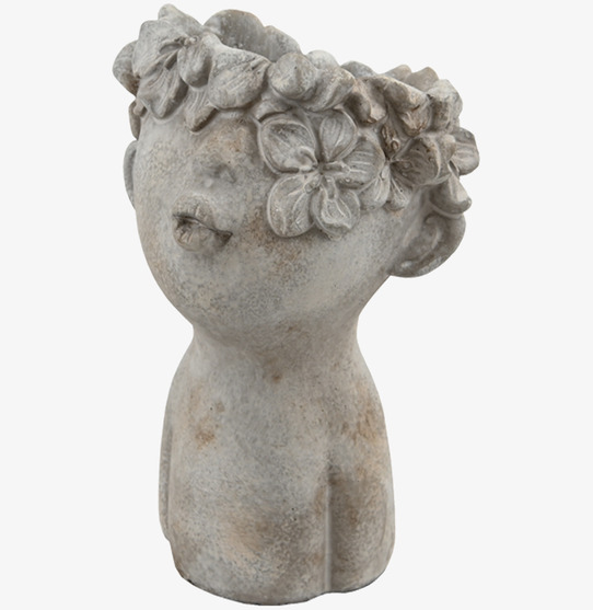 Kruka Adam Small från Miljögården med skulpterat ansikte