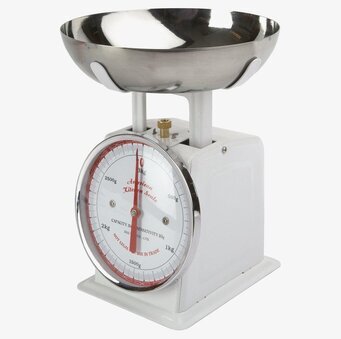 Dulton Köksvåg Vit från Dulton med analog urtavla och skål