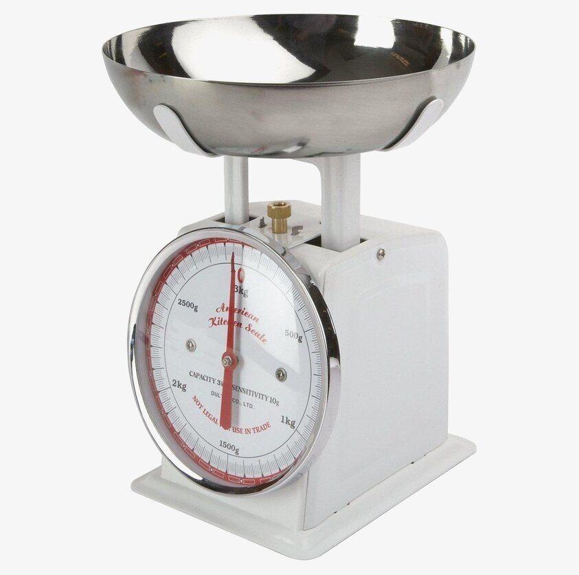 Dulton Köksvåg Vit från Dulton med analog urtavla och skål