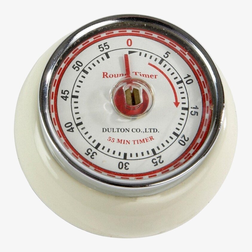 Kökstimer Ivory från Dulton i elfenbensfärg med urtavla