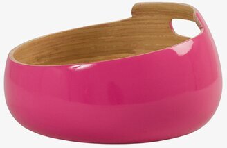 Lackad bambuskål Fuchsia från Rice med praktiskt handtag