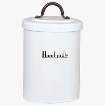 Bild av stilren och funktionell plåtburk för hundgodis