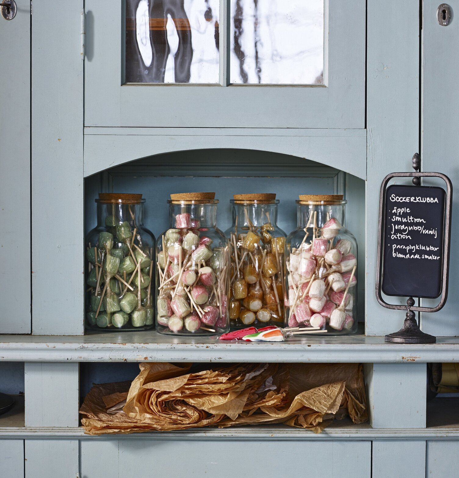 Roterbar Griffeltavla på Fot Antik Grå från Strömshaga