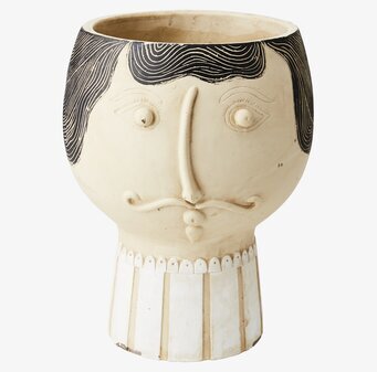 Kruka Camille L Beige/Svart från Affari med ansiktsdetaljer