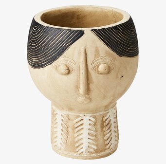 Kruka Camille S Beige/Svart från Affari med ansiktsdesign