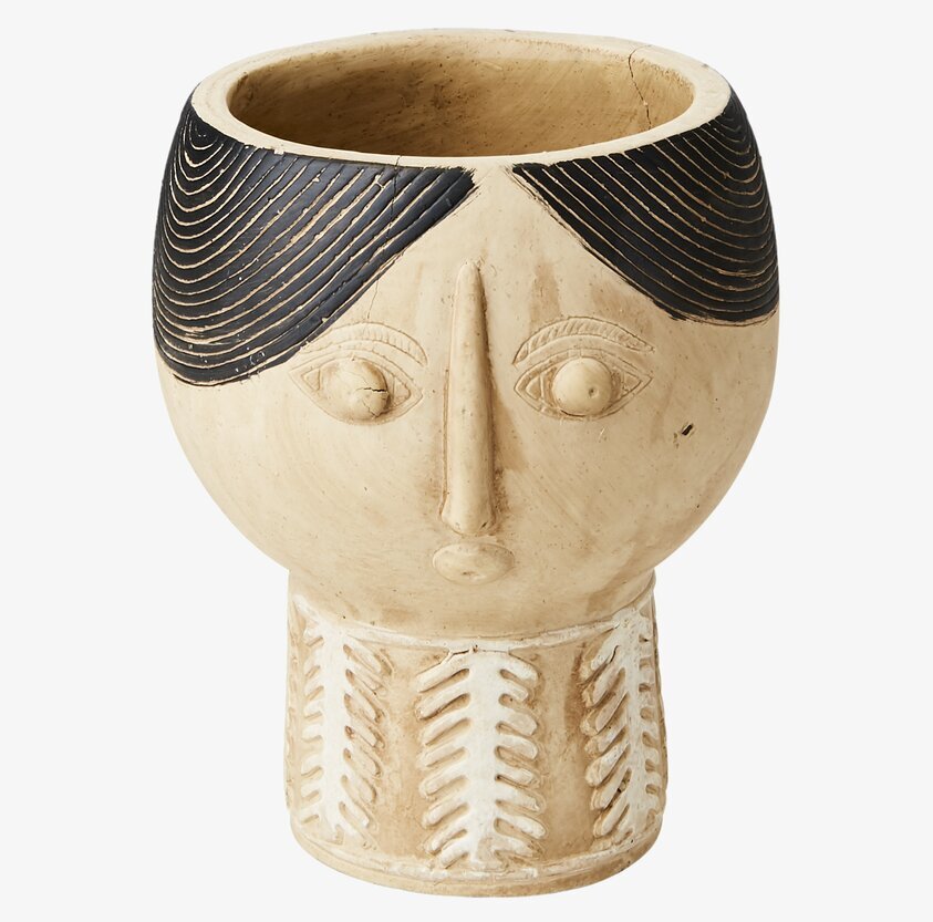 Kruka Camille S Beige/Svart från Affari med ansiktsdesign