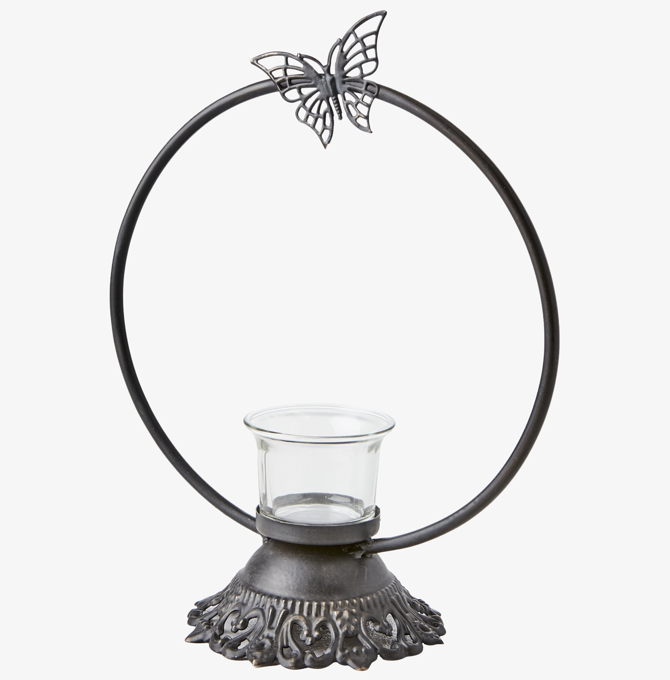 Värmeljushållare Fjäril från Affari med glas och fjäril