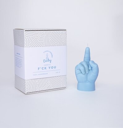 Candle Hand Baby Blue - F*ck You Candlehand Ljus Stearinljus Värmeljus