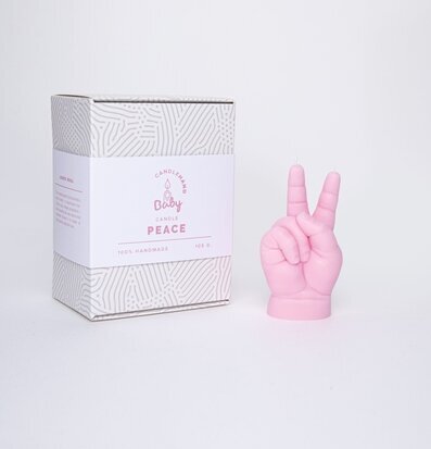 Candle Hand Baby Pink - Peace Candlehand Ljus Stearinljus Värmeljus