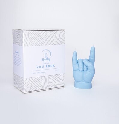 Candle Hand Baby Blue - You Rock från Candlehand i vit miljö
