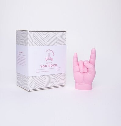 Candle Hand Baby Pink - You Rock Candlehand Ljus Stearinljus Värmeljus