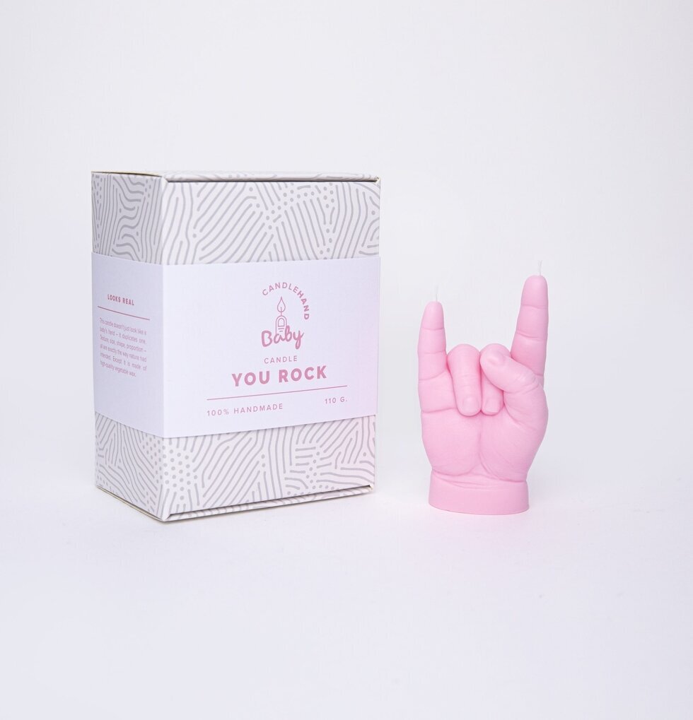 Candle Hand Baby Pink - You Rock från Candlehand, handformat ljus
