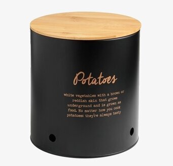 Bild av stilren och funktionell plåtburk för potatis