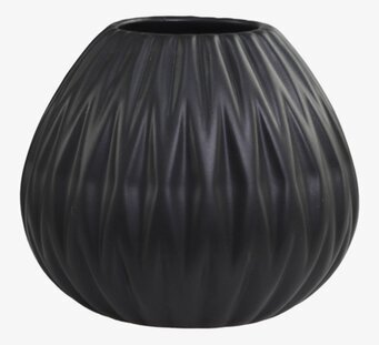 Tandborstmugg Svart från Chic Antique med räfflad yta