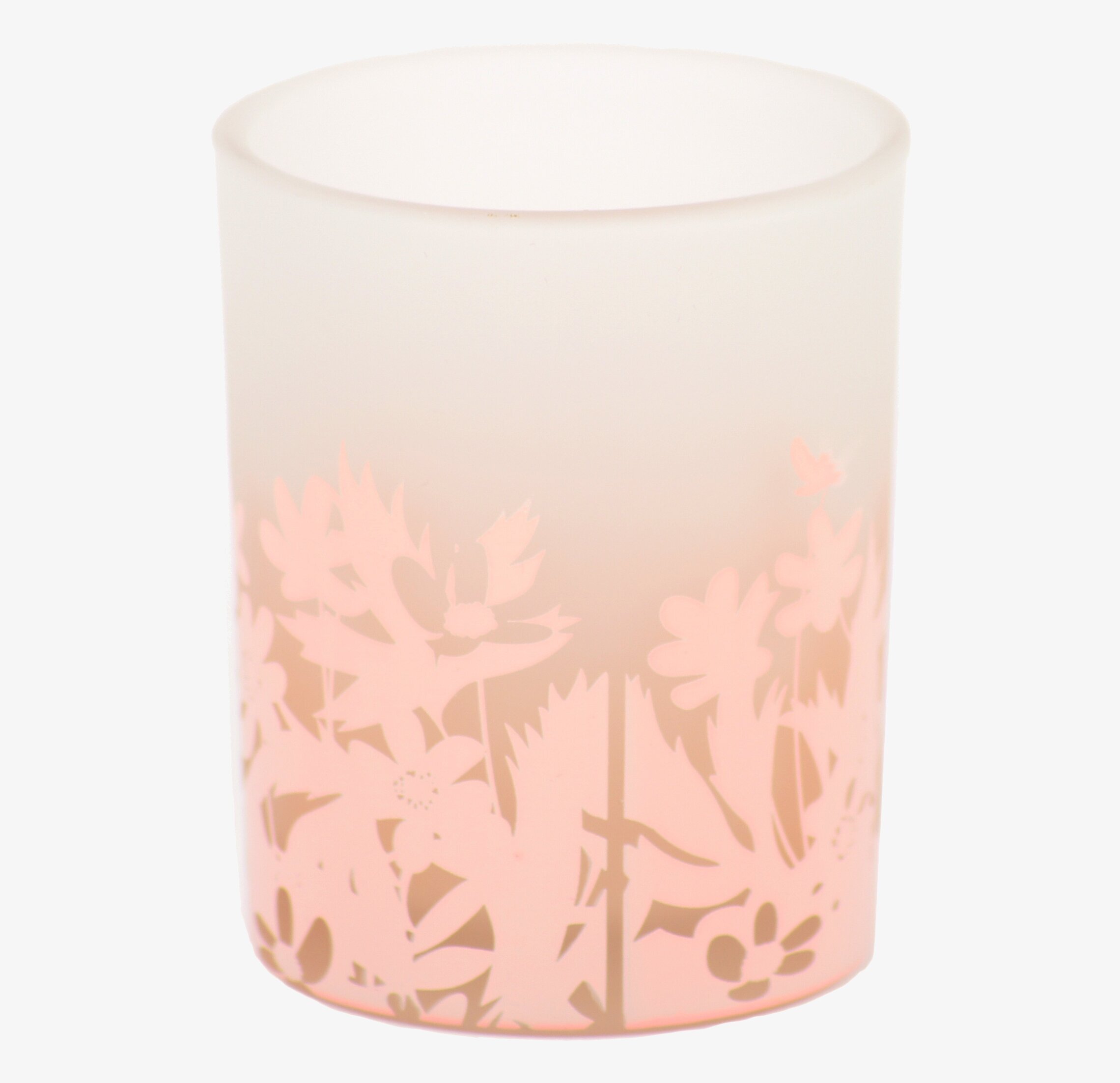 Ljuslykta Sippa blekrosa från Dixie med blommönster