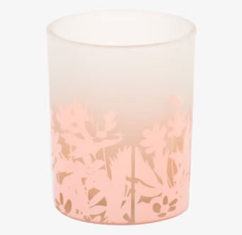 Ljuslykta Sippa blekrosa från Dixie med blommönster