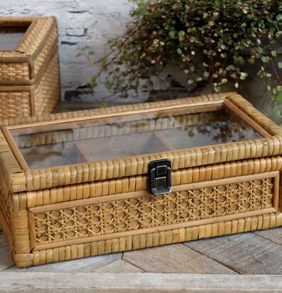 Förvaringslåda 3-Fack Flätad Rotting från Chic Antique