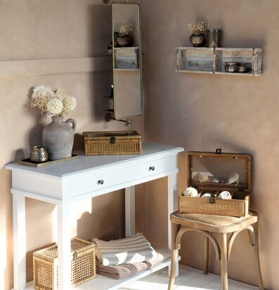 Förvaringslåda 3-Fack Flätad Rotting från Chic Antique