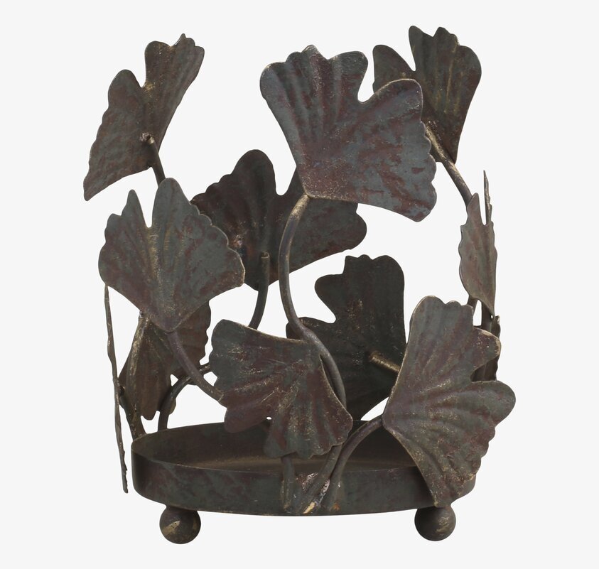 Ljusstake Bladdekor Mellan från Chic Antique i rustik design