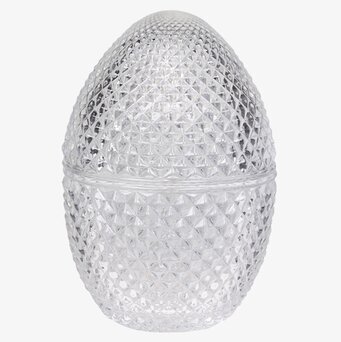 Glasägg Med Lock från Chic Antique med detaljerat mönster