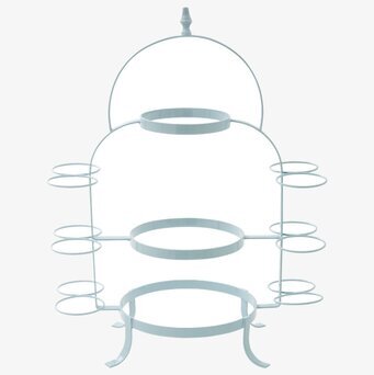 Tallrik & muggställning från Rice i vit robust metall